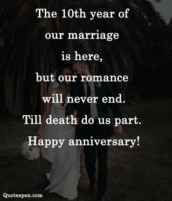 10th Wedding Anniversary Quotes, Wishes and Messages