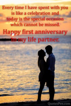 Happy 1st Wedding Anniversary Wishes Quotes, Messages