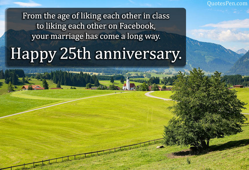 Happy 25th Wedding Anniversary Wishes Quotes - Silver Jubilee SMS