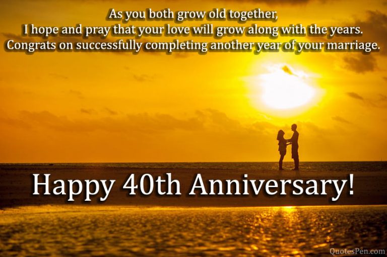 Happy 40th Wedding Anniversary Wishes Quotes with Images