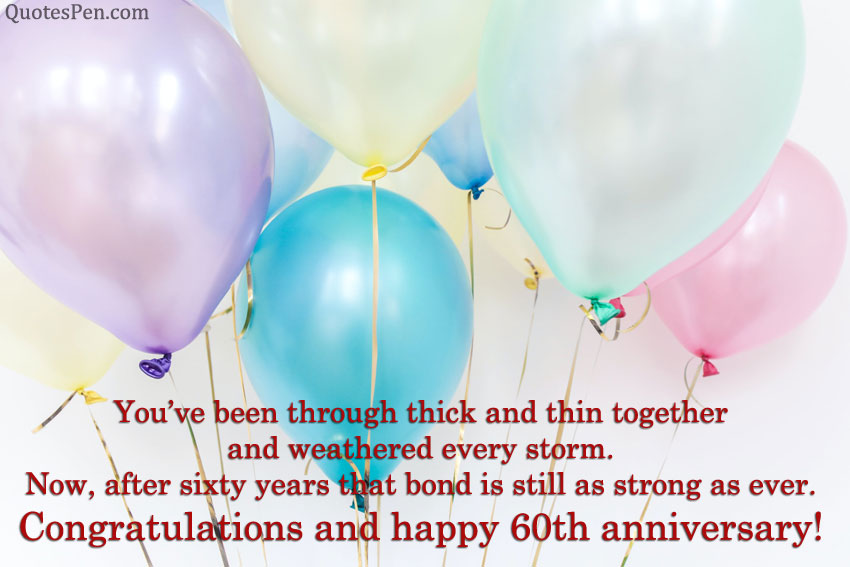 60th Wedding Anniversary Wishes Quotes with Images